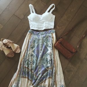 White Eyelet Crop Top - Size Small